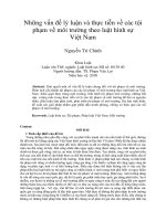 Những vấn đề lý luận và thực tiễn về các tội  phạm về môi trường theo luật hình sự  Việt Nam