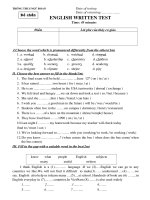 Đề kiểm ta ngoại ngữ