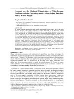 Analysis on the Optimal Dispatching of Mixed-pump Stations and the Operating-mode Adaptability Based on Safety Water Supply