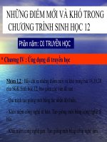 Nhưng điểm mới và khó chương 4 - Sinh 12