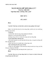 NGÂN HÀNG ĐỀ + ĐÁP ÁN ĐỊA LÍ 7