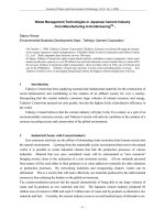 Waste Management Technologies in Japanese Cement Industry - from Manufacturing to EcofactuaringTM