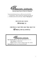 Chủ đề: Mặt trụ, hình trụ và khối trụ (Hình học 12 - Chương II)