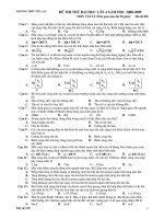 Đề thi thử đại học lần 4 năm học 2008-2009 MÔN VẬT LÝ