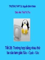 Trường hợp bằng nhau của tam giác