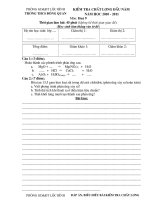 DE THI KSCL HOA9 NH 2010-2011