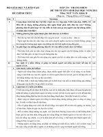 ĐÁP ÁN - THANG ĐIỂM ĐỀ THI TUYỂN SINH ĐẠI HỌC NĂM 2011 ĐỀ CHÍNH THỨC Môn: NGỮ VĂN; Khối: D