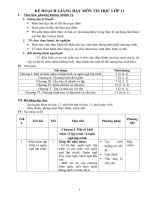 Kế hoạch giảng dạy Tin học 11