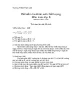 Đề khảo sát chất lượng đầu năm toán 9 năm học 2009-2010