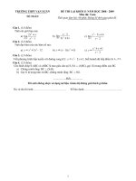 Đề thi lại lớp 11 năm 2009