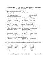 Đề kt 45 phút bài 1 TN + TL có đáp án