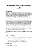 Measuring Word Recognition Using a Picture