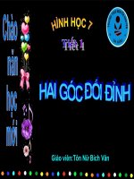 Tiết 1 Hình học 7: Hai góc đối đỉnh