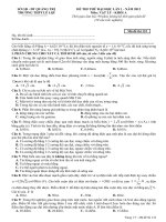 ĐỀ THI THỬ ĐẠI HỌC LẦN 1 - NĂM 2012 Môn VẬT LÝ - KHỐI A TRƯỜNG THPT LÊ LỢI