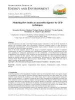 Modeling flow inside an anaerobic digester by CFD techniques