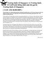 Trường Quốc tế Singapore và Trường Quốc tế UniWorld thống nhất một tên gọi