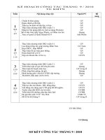 Kế hoạch tổ KHXH tháng 9