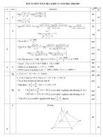 Đap an đề thi học kỳ 2 môn Toán lớp 11-08-09