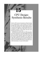 CPU Design- Synthesis Results