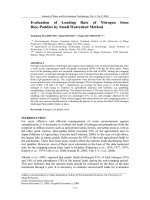 Evaluation of Loading Rate of Nitrogen from Rice-Paddies by Small Watershed Method