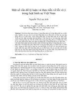 Một số vấn đề lý luận và thực tiễn về lỗi vô ý  trong luật hình sự Việt Nam