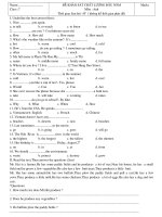 Đề thi khảo sát Lớp 7