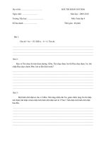 BÀI THI KHẢO SÁT HSG