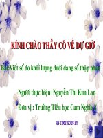 Viết các số đo khối lượng dưới dạng số thập phân.