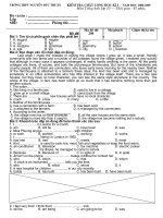 Đề thi học kì I, tiếng Anh 10 CB