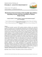 Biochemical characterization of thermophilic lignocellulose degrading enzymes and their potential for biomass bioprocessing
