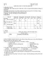 ĐỀ KIỂM TRA NGỮ VĂN 9(VHTĐ