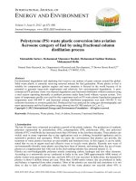 Polystyrene (PS) waste plastic conversion into aviation /kerosene category of fuel by using fractional column distillation process