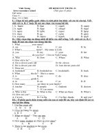 De khao sat L1 lớp 6 Vinh tuong