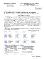ĐỀ THI TUYỂN SINH CAO ĐẲNG NĂM 2013 Môn: TIẾNG PHÁP; Khối D mã đề 463 