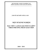 Chuyen de Anh 9 (hoi dong bo mon tinh)