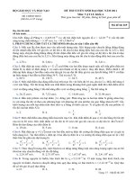 ĐỀ THI TUYỂN SINH ĐẠI HỌC NĂM 2011 Môn: VẬT LÍ; Khối A mã đề 269 