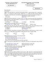 ĐỀ THI THỬ ĐẠI HỌC LẦN II NĂM 2009 MÔN VẬT LÝ 12 TRƯỜNG THPT HOÀNG MAI
