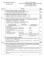 ĐÁP ÁN - THANG ĐIỂM ĐỀ THI TUYỂN SINH ĐẠI HỌC, CAO ĐẲNG NĂM 2006 Môn: SINH HỌC, khối B