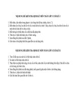 NỘI DUNG ĐỀ KIỂM TRA KỲ I VÀ KỲ II TOAN LỚP 3