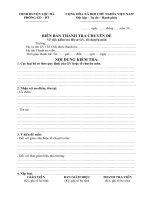 BB kiểm tra chuyên đề GV,tổ chuyên môn bậc TH,THCS