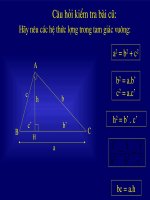 Bài giảng Hệ thức lượng trong tam giác.