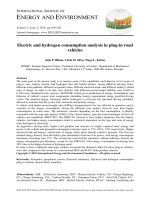 Electric and hydrogen consumption analysis in plug-in road vehicles