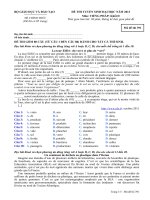 ĐỀ THI TUYỂN SINH ĐẠI HỌC NĂM 2013 Môn: TIẾNG PHÁP; Khối D mã đề   391 