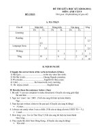 Đề kiểm tra giữa kỳ I_ Tiếng Anh 9 _Chẵn