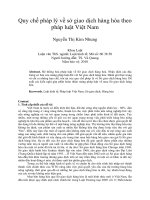 Quy chế pháp lý về sở giao dịch hàng hóa theo  pháp luật Việt Nam