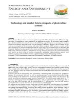 Technology and market future prospects of photovoltaic systems