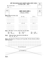 ĐỀ Khảo sát đầu năm - Toán 2