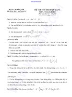 ĐỀ THI THỬ ĐAI HỌC LẦN 1 MÔN TOÁN, KHỐI D TRƯỜNG THPT NGÔ GIA TỰ