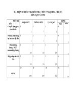 ma trận đề kiểm tra