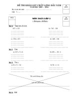 Đề KSĐN - Toán 3